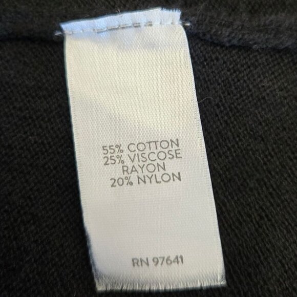 J. Jill Womens Black V-Neck Long Sleeve Sweater Tunic Large Cotton Blend - Picture 5 of 8